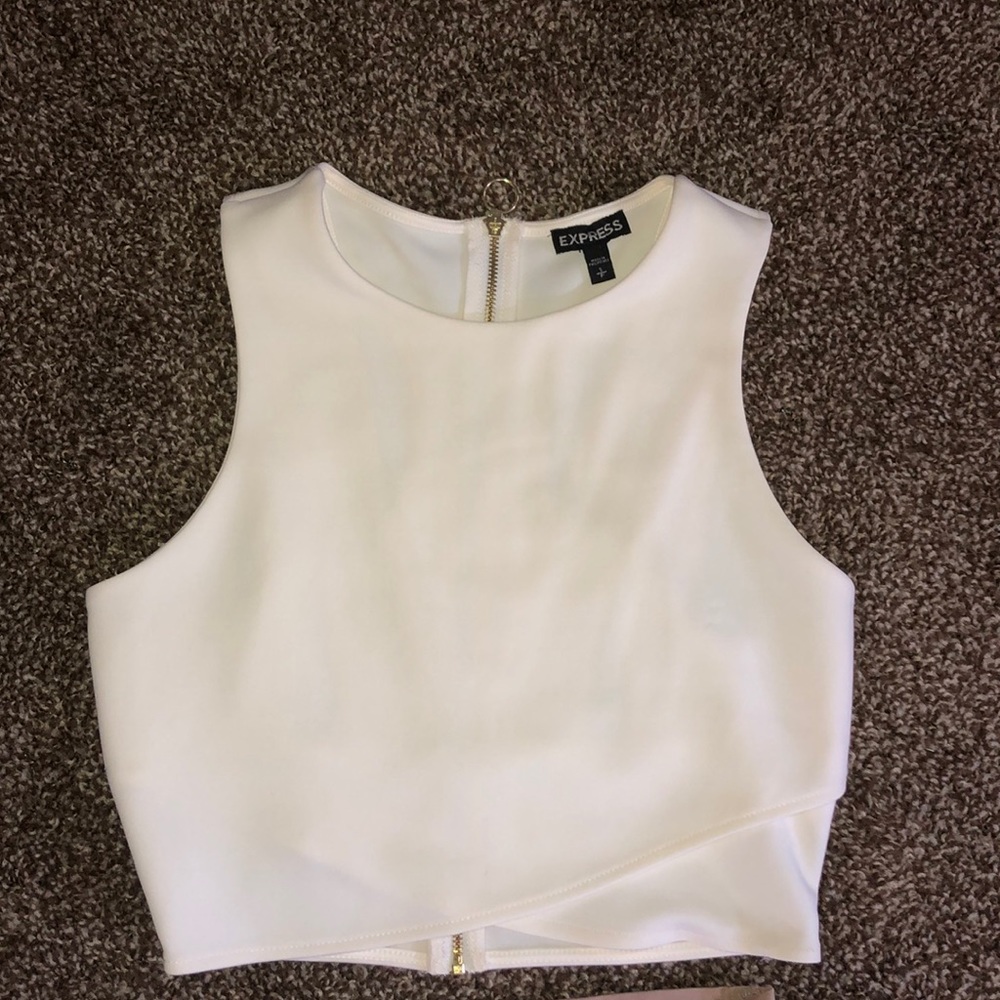 Express zip-back crop top with MAE maxi skirt